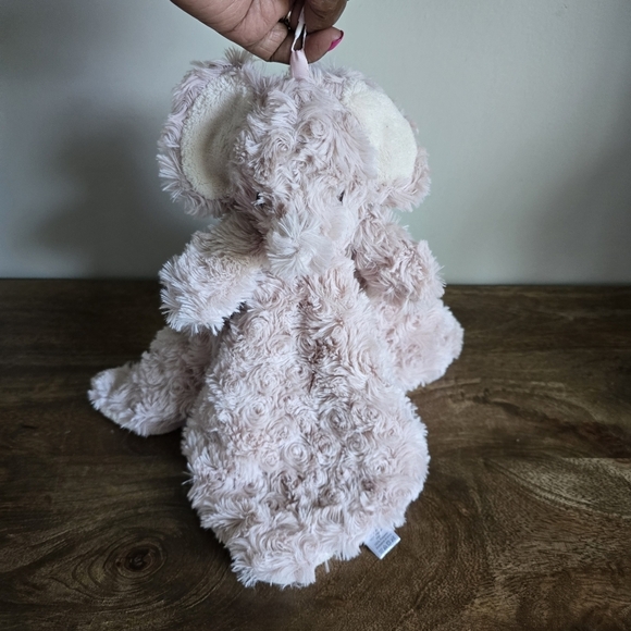 Oobles Danbar Pink Cream Elephant Fur Security Baby Blanket - Picture 2 of 4